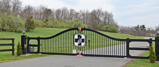 Gate to the Equine Medical Center facilities 