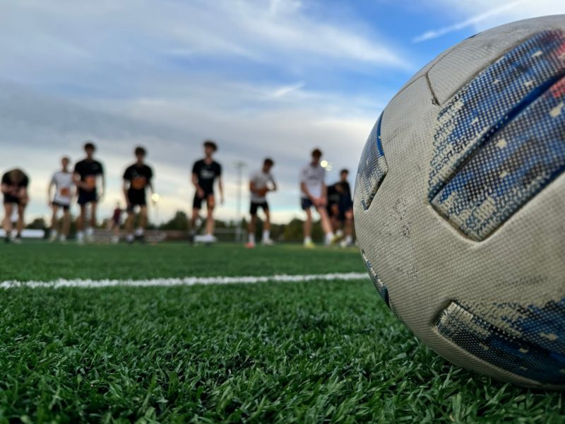 Players on a soccer field.